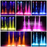 Mini lyre LED beam 60 W à anneau RGB, 8 gobos, DMX, à l'unité ou par 2