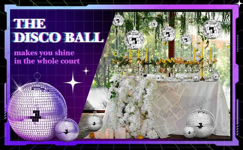 Boule à facettes argentée déco – vue 16