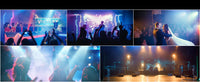 Lot de 4 projecteurs PAR LED 27 x 8 W RGBW – exemples d'ambiances : soirée, concert, mariage et scène