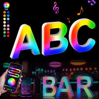 Lettres et chiffres lumineux LED RGB 15 cm, pilotage par application, USB