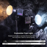 Mini lumière COB RGB 40 W rechargeable, 2500 à 6500 K, 20 effets