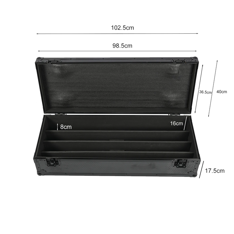 Flight case à roulettes pour 4 projecteurs, 4 compartiments, 102,5 cm