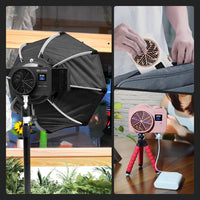 Mini lumière COB 100 W – en situation avec softbox et sur trépied de table