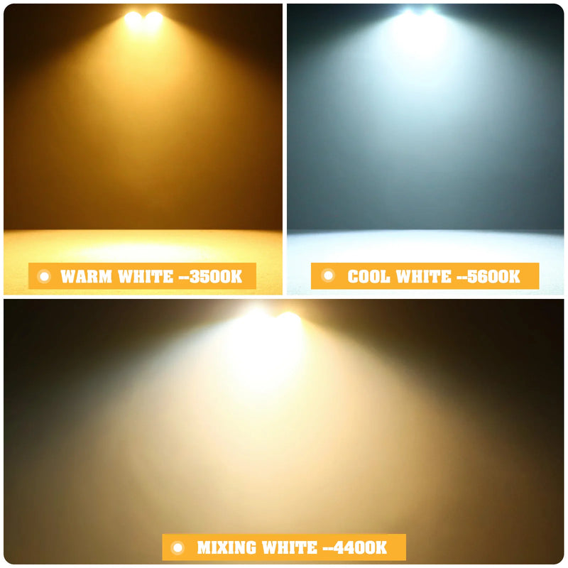 Flight case 4 projecteurs COB – blanc chaud, froid et mixte du projecteur compatible, non inclus