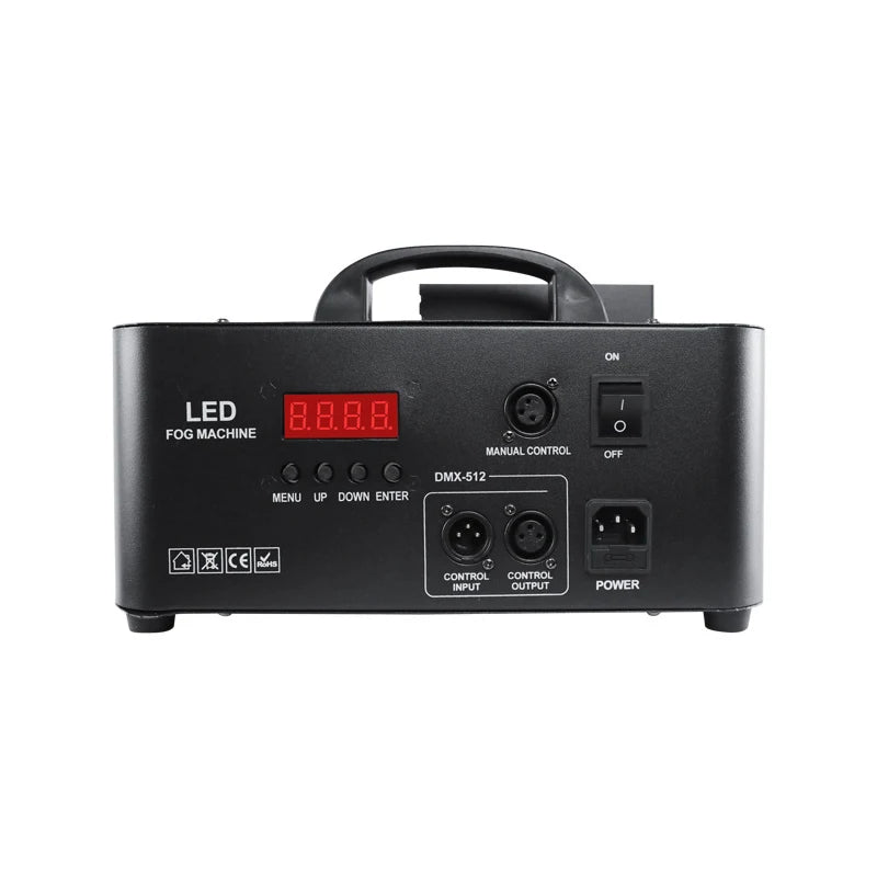 Machine à fumée verticale 1500 W, 24 LED RGB, DMX