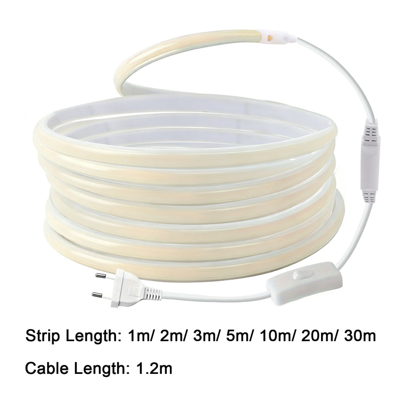 Ruban LED COB 220 V – ruban avec câble de 1,2 m, interrupteur et prise européenne
