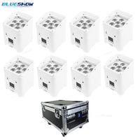 Uplight sur batterie RGBWA UV, lot de 8 avec flight case, noir ou blanc