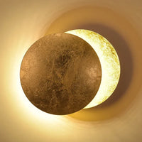 Applique murale lune éclipse LED, deux disques, 20 ou 25 cm