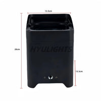 Uplight PAR LED sur batterie 6 x 18 W – dimensions d'un projecteur : 13,5 cm de large et 20 cm de haut
