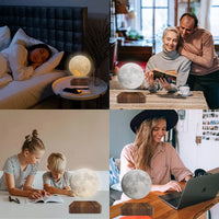 Lampe lune en lévitation magnétique 14 cm ou ampoule flottante, tactile