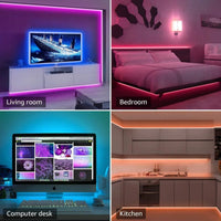 Ruban LED RGB à piles – en salon, chambre, bureau et cuisine