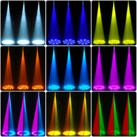 Lot de 4 mini lyres LED à gobos, 7 couleurs, 7 gobos, DMX 9 ou 11 canaux