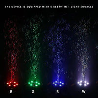 Machine à bulles LED RGBW 90 W, jet orientable à 180°, DMX512