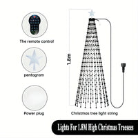 Guirlande sapin lumineuse en cascade RGB, application et télécommande, 1,5 à 2,1 m