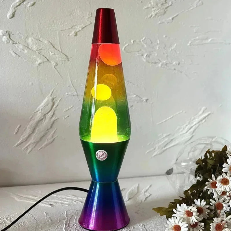 Lampe à lave cône 36 cm, base en alliage, 10 coloris