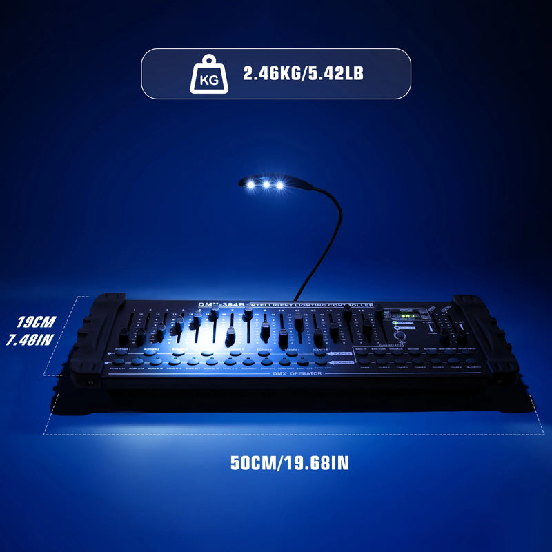 Console DMX512 384 canaux, contrôleur 24 appareils, micro et lampe