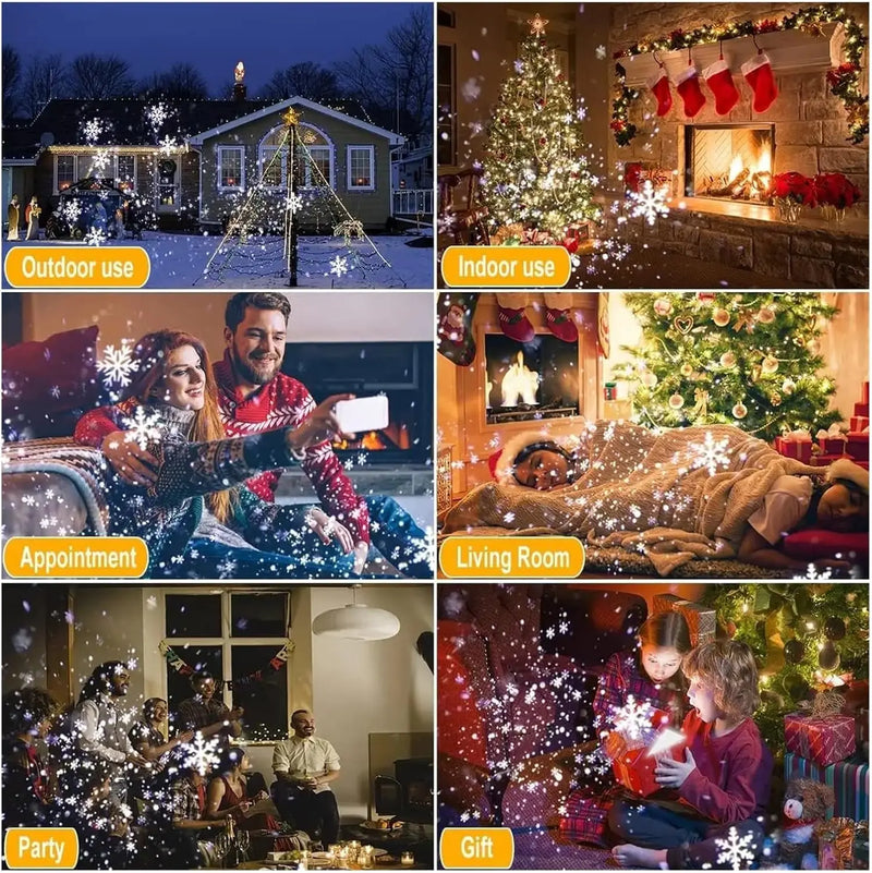 Projecteur de neige de Noël double tête – usages en extérieur, en intérieur et en fête