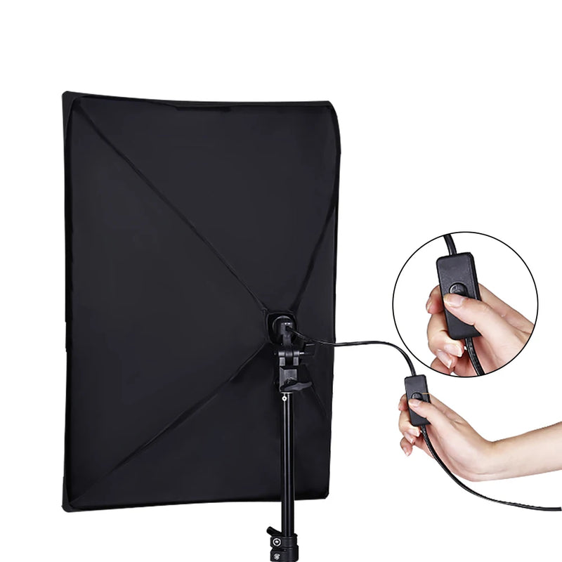 Kit éclairage continu softbox 50x70 cm – softbox avec douille et interrupteur sur câble