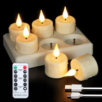 Bougies LED chauffe-plat rechargeables à télécommande, avec ou sans photophores