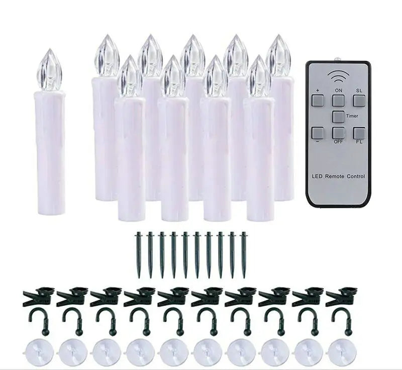 Bougies LED ivoire avec télécommande – 10 bougies, télécommande et fixations