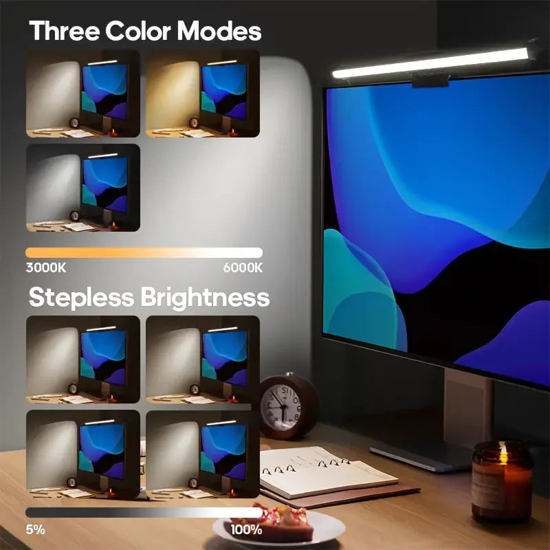 Barre lumineuse écran tactile – trois modes de couleur de 3000 K à 6000 K et luminosité de 5 à 100 %