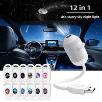 Projecteur ciel étoilé USB pour voiture – lampe et 12 films dans l'habitacle d'une voiture
