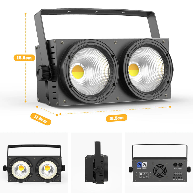 Par LED COB 200 W DMX blanc chaud et froid, 4 pièces