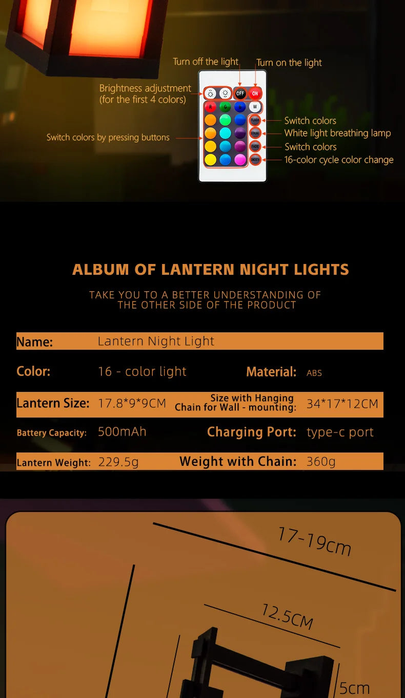 Lanterne LED pixel Minecraft – vue 15