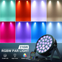 Lot de 4 projecteurs PAR LED 27 x 8 W RGBW – projecteur 216 W, couleurs projetées, deuxième vue