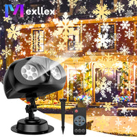 Projecteur de neige de Noël double tête – projecteur double tête avec télécommande et piquet