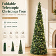 Sapin lumineux pliable télescopique à LED blanc chaud, 150 ou 180 cm