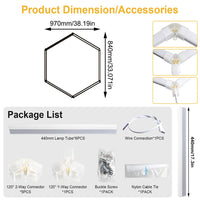 Plafonnier LED hexagonal garage blanc 6500 K, 1 à 14 hexagones