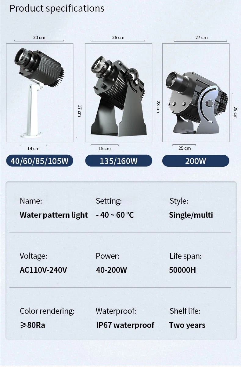 Projecteur effet vagues d'eau LED IP67 – vue 35