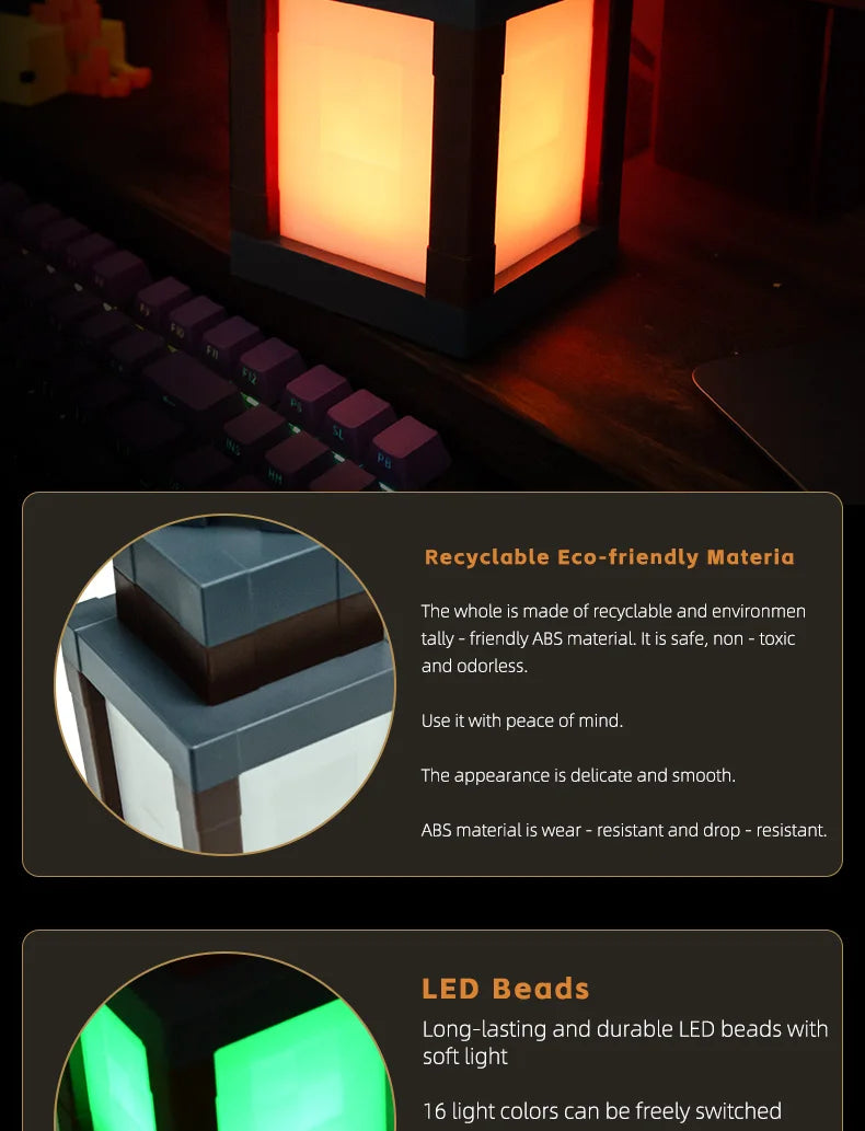 Lanterne LED pixel Minecraft – vue 10