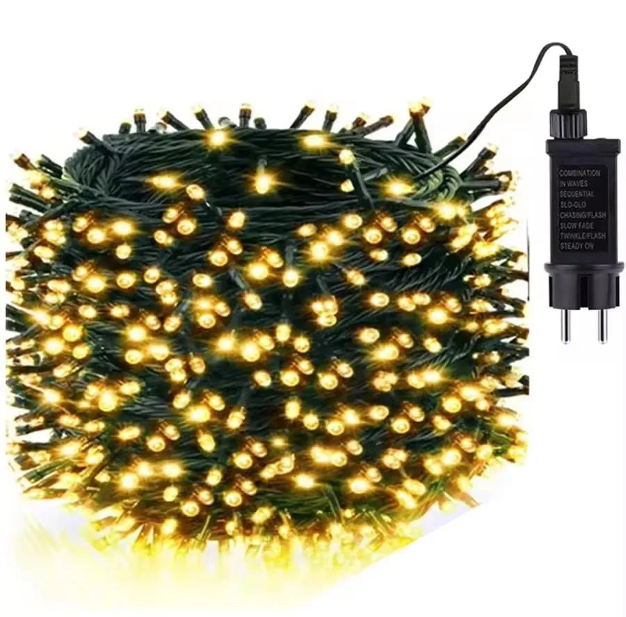 Guirlande lumineuse extérieur IP55 câble vert foncé, 4 couleurs, 10 à 50 m