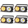 Par LED COB 200 W DMX blanc chaud et froid, 4 pièces