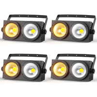 Par LED COB 200 W DMX blanc chaud et froid, 4 pièces