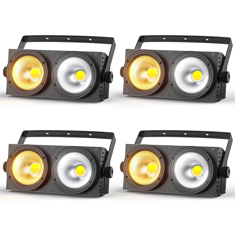 Par LED COB 200 W DMX blanc chaud et froid, 4 pièces