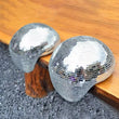 Boule disco fondue en verre miroir, déco de table rétro, 20 cm