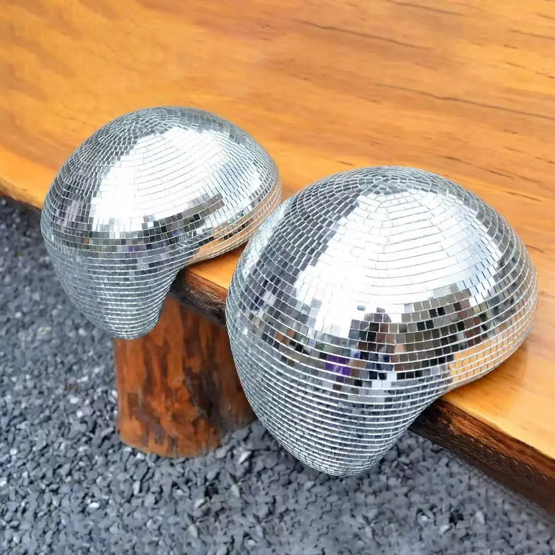 Boule disco fondue en verre miroir, déco de table rétro, 20 cm