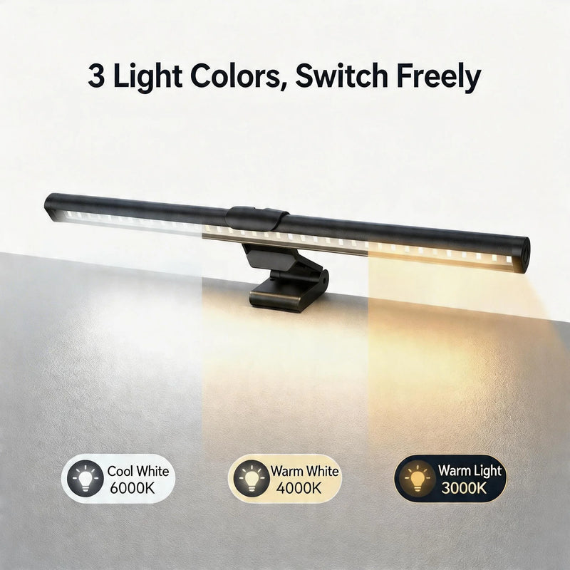 Barre lumineuse écran USB 30 ou 40 cm pour étudiants, 3 teintes, RGB