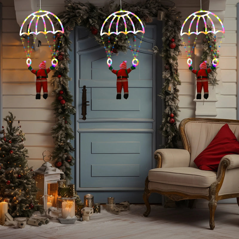 Décoration de fenêtre Père Noël en parachute – vue 11