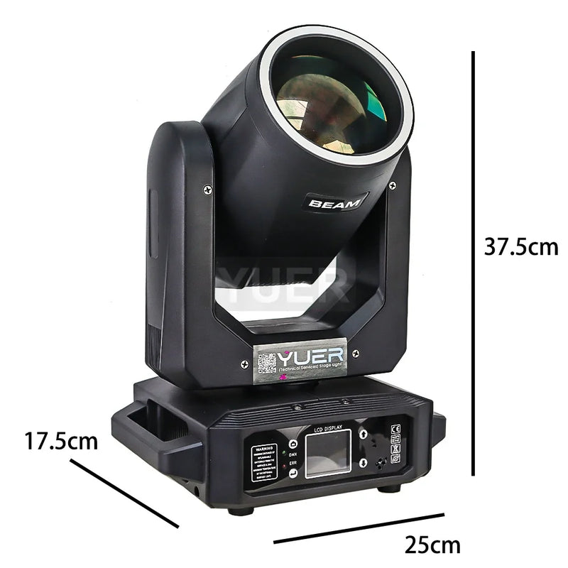 Lot de 12 lyres LED beam 200 W à anneau RGB – dimensions de la lyre : 25 x 17,5 x 37,5 cm