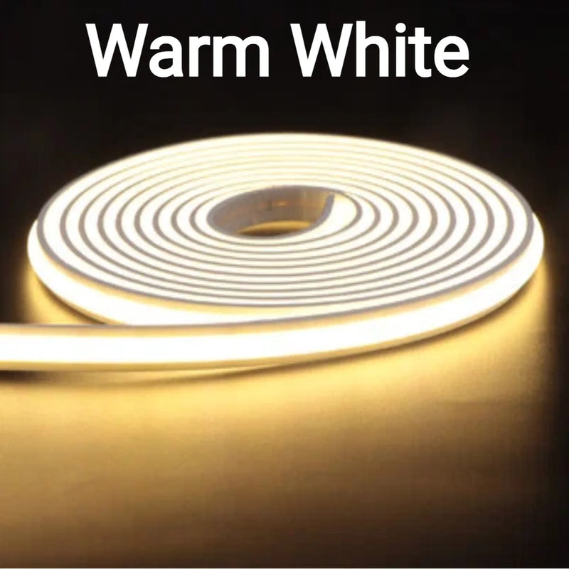 Ruban LED 220 V silicone ignifuge – rouleau blanc chaud