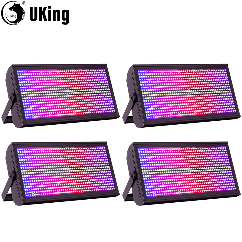 Stroboscope LED RGB et blanc 200 W DMX, lot de 4