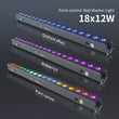 Barre LED DMX 18 x 12 W pour éclairage mural, lot de 4