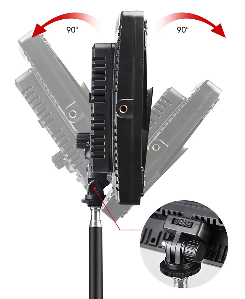 Panneau LED vidéo bicolore 40 ou 50 W, trépied 200 cm, télécommande