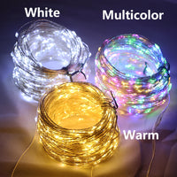 Guirlande lumineuse extérieur micro LED fil argenté, télécommande, 10 à 200 m