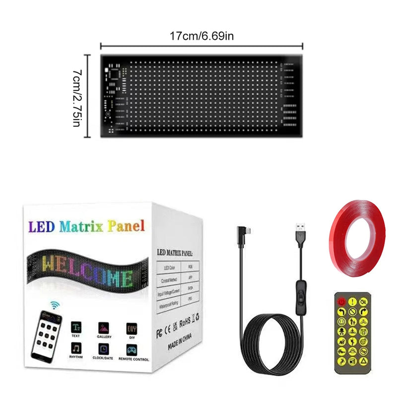 Panneau LED matriciel flexible – format 17 x 7 cm avec ses accessoires
