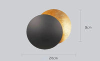 Applique murale lune éclipse LED, deux disques, 20 ou 25 cm